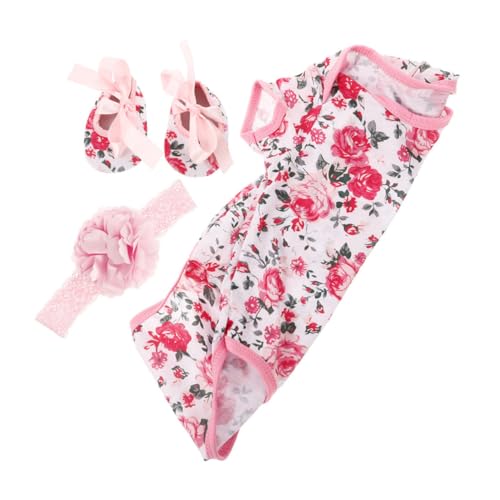 SOPOTUTU 1 Satz DRÜCK-Set Kleidung für Neugeborene Kleidung für Babypuppen Babymädchen Sommer -Outfit Wiedergeborenes Puppen-Outfit Babypuppenkleidung Baumwolle von SOPOTUTU
