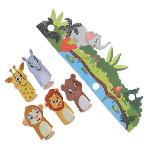 SOPOTUTU 1 Satz Fingerpuppen Filz mit Waldhintergrund Tier Handpuppen für Junge Mädchen Interaktion und Geschichtenerzählen von SOPOTUTU
