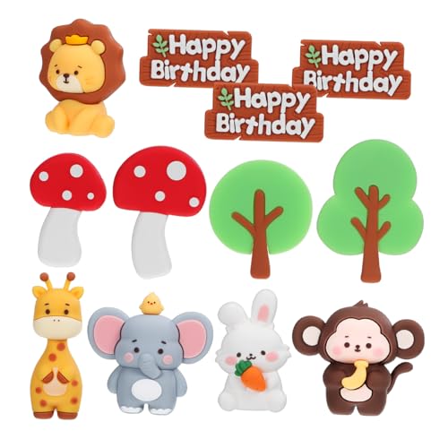 SOPOTUTU 1 Satz Kuchendekoration Mit Weichem Kleber Dekorationen Mini Kleinkinder Tiere Waldtierfiguren Karikatur Topper Tortenaufsatz Mit Tiermotiv Tierischer Kuchen Zahlen Weiches Gummi von SOPOTUTU