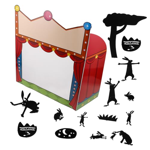 SOPOTUTU 1 Satz Schattenpuppenspielbühne Spielzeugautomat Holzspielzeug Katzenhaus Aus Pappe Schattenfiguren Für Puppenständer Aufkleber Für Verkaufsautomaten Puppentheater Papier von SOPOTUTU