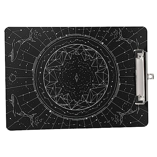 SOPOTUTU 1 Stück Acryl Dokumentenhalter Schreibtafel mit Clip Schwarzes Schreibbrett für Papierspeicherung und Ticketaufbewahrung für Büro von SOPOTUTU