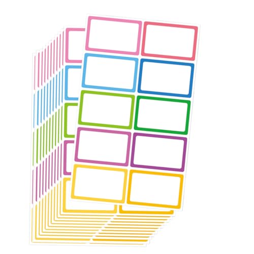 SOPOTUTU 10 Blatt Bunte Rahmen Namensetiketten Selbstklebend Beschreibbare Blanko Aufkleber für Büro Haushalt Klassifizierung Vielseitig Einsetzbar Glatte Papieroberfläche SOPOTUTU 10 Blatt Bunte Rahmen Namensetiketten Selbstklebend Beschreibbare Blanko Aufkleber für Büro Haushalt Klassifizierung Vielseitig Einsetzbar Glatte Papieroberfläche von SOPOTUTU