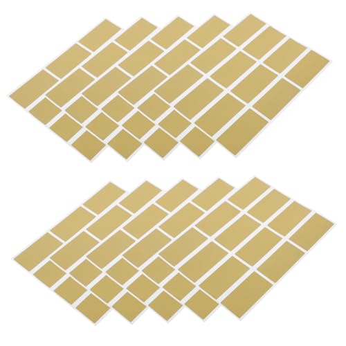 SOPOTUTU 10 Blatt Rubbelkarten-Aufkleber Etiketten abkratzen rechteckige Kratzaufkleber Aufkleber kratzen Lose abrubbeln Aufkleber abkratzen Notizen abkratzen Papier Golden von SOPOTUTU