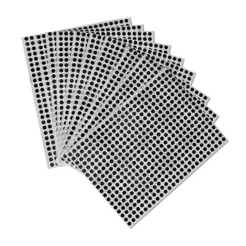 SOPOTUTU 10 Blatt Runde Klebepunkte Schwarze Kreise für Etikettierung Selbstklebende Punkte für Klassifizierung und Aufbewahrung für Behälter und DIY Projekte von SOPOTUTU