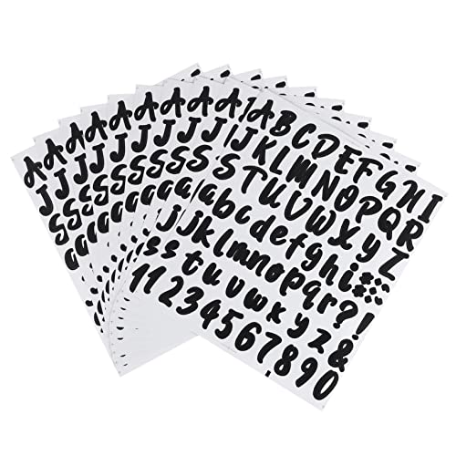SOPOTUTU 10 Blatt Selbstklebende Buchstaben und Zahlensticker Wasser und Ölabweisend für Kreative Dekoration Jedem von SOPOTUTU
