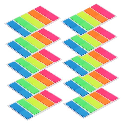 SOPOTUTU 10 Sätze Bunte Haftnotizen Index Flags Selbstklebend Fluoreszierende Memo Sticker für Bücher Akten Kalender Lesezeichen für Büro Schule und Organisation von SOPOTUTU