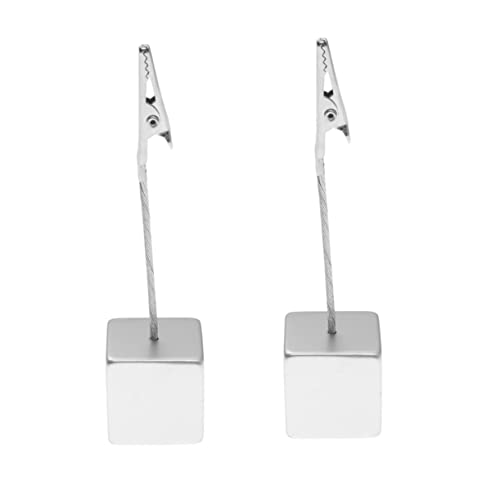 SOPOTUTU 10 Stück Cube Resin Fotohalter mit Krokodilklammern Transparente Memo Halter für Hochzeit Büro und Zuhause für Fotos und Notizen Silber von SOPOTUTU