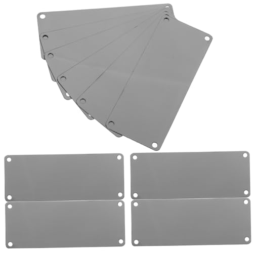 SOPOTUTU 10 Stück Edelstahl Blanko Metallschilder mit Löchern Rostfreie Türschilder Gravurplatten für Namensschilder Vielseitige DIY Metallplatten für Tür Büro Geschenk und Handwerk von SOPOTUTU