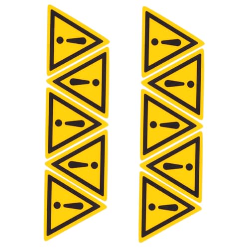 SOPOTUTU 10 Stück Sicherheitswarnschilder Warnschild Des Instruments Warnschild Der Maschine Warnschild An Der Oberfläche Dreieckige Aufkleber Lagerwarnschild Pp Synthetisches Papier Gelb von SOPOTUTU