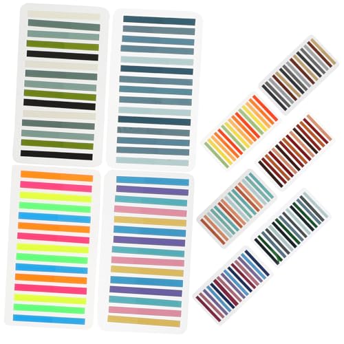 SOPOTUTU 10 Stück Teiliges Bunte Selbstklebende Lesestreifen Schmale Transparente Index Tabs für Schule und Büro Beschreibbar Wasserfest Farbige Haftmarker zum Lesen und Markieren von SOPOTUTU