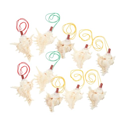 SOPOTUTU 10 Stück Teiliges Conch Pfeifen Musikinstrumente Muschel Design Pfeifen Anhänger Halskette Camping Zubehör Geschenk für Festivals und Feiern SOPOTUTU 10 Stück Teiliges Conch Pfeifen Musikinstrumente Muschel Design Pfeifen Anhänger Halskette Camping Zubehör Geschenk für Festivals und Feiern von SOPOTUTU