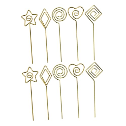 SOPOTUTU 10 Stück Teiliges Goldfarbener Memo Clips und Obstspieße in Formen Multifunktionale Bildhalter und Namensschild Clips für Partydeko Notizen und Fotos im Büro und Zuhause SOPOTUTU 10 Stück Teiliges Goldfarbener Memo Clips und Obstspieße in Formen Multifunktionale Bildhalter und Namensschild Clips für Partydeko Notizen und Fotos im Büro und Zuhause von SOPOTUTU