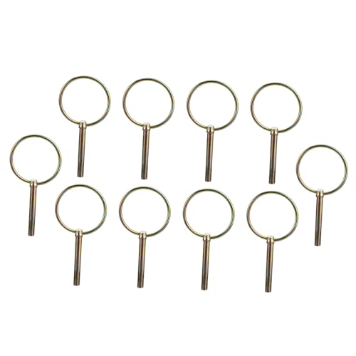 SOPOTUTU 10 Stück Teiliges Heavy Duty Lynch Pins mit Selbstsicherndem Ring Federbelastete Schnellverschlussstifte für Traktoren Anhänger Rasenmäher und Landwirtschaftliche Geräte Verzinkt von SOPOTUTU