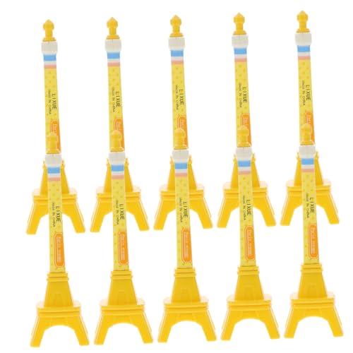 SOPOTUTU 10 Stück Teiliges Kawaii Eiffelturm Kugelschreiber für Niedliche Schwarze Gel Stifte für Kreative Schreibwaren und Schreibtischdekoration von SOPOTUTU
