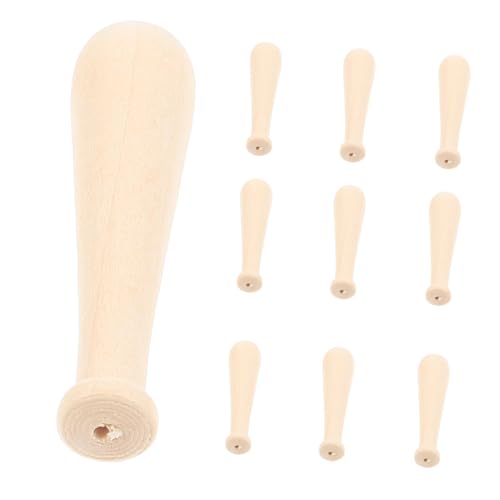 SOPOTUTU 10 Stück Teiliges Mini Baseballschläger aus Unbehandeltem Holz DIY Bastelprojekt für Glatte Oberfläche als Partydeko Schlüsselanhänger und Kreatives Malspielzeug von SOPOTUTU