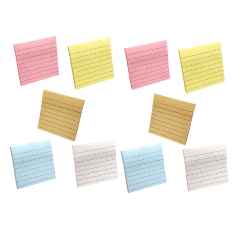 SOPOTUTU 10 Stück Teiliges Selbstklebende Haftnotizen Farbige Streifen Glattes Schreibpapier Praktische Memo pads für Büro Schule DIY basteln Praktisch und Vielseitig Einsetzbar von SOPOTUTU