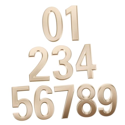 SOPOTUTU 10 Stück Teiliges Selbstklebende Hausnummern aus Robustem Abs Goldfarben Wetterbeständig und Einfach zu Kleben als Tür Zimmernummernschild für Hotel Apartment und Büro SOPOTUTU 10 Stück Teiliges Selbstklebende Hausnummern aus Robustem Abs Goldfarben Wetterbeständig und Einfach zu Kleben als Tür Zimmernummernschild für Hotel Apartment und Büro von SOPOTUTU