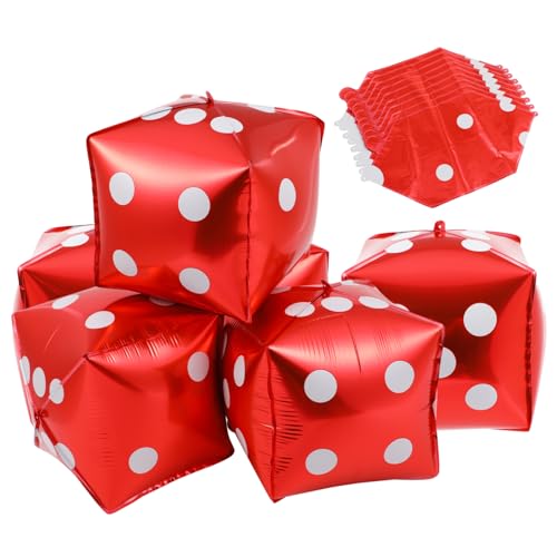 SOPOTUTU 10 Stück Würfel Luftballons Themen Party Dekorationsbedarf Aluminiumfolie Ballons für Geburtstagsfeiern Spiel Events und Unvergessliche von SOPOTUTU