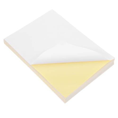 SOPOTUTU 100 Blatt Selbstklebendes Vinyl Aufkleberpapier Druckerpapier für Tintenstrahl und Laserdrucker für Etiketten Beschriftungen und Organisation von SOPOTUTU