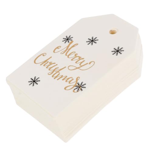 SOPOTUTU 100 Stück Weihnachts DIY Anhänger mit Schwarzem Schneeflocken Design Langlebige und Stabile Weihnachts Lesezeichenkarten für Baumdekoration Geschenkanhänger und Kreative von SOPOTUTU