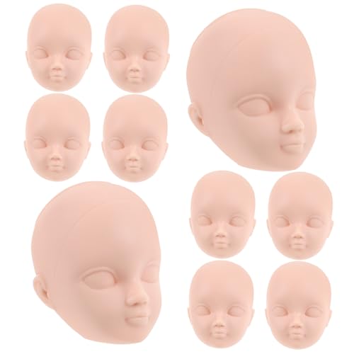 SOPOTUTU 10Stücke Puppenköpfe Für DIY Make Up Übung Dekorative Puppenaccessoires Für Puppenhaus Fotoaktivitäten Und Kreative Bastelprojekte von SOPOTUTU