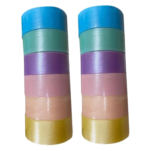 SOPOTUTU 12 Rollen Perle klebriger Ballband Stressband Dekompressionsklebeband farbiges Klebeband bunt lustiges Klebebandspielzeug mit klebrigen Bällen Plastik von SOPOTUTU