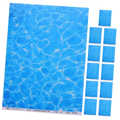 SOPOTUTU 12 Stück Ocean Wellenmuster Scrapbook Papier für Diy Projekte Wasser Textur Dekorationen für Klassenzimmer und Partys für Kreative Bastelarbeiten von SOPOTUTU