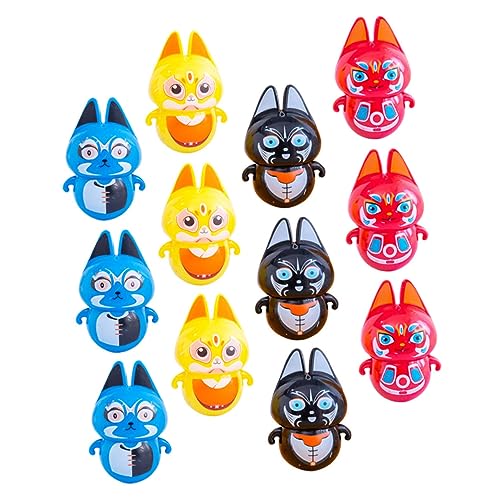 SOPOTUTU 12 Stück Teiliges Beijing Opera Katzen Kugelstab Stabile Desktop ornamente Fördert Kreativität Hand auge koordination und Logisches Denken Kindgerechtes Lernspielzeug von SOPOTUTU