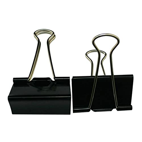 SOPOTUTU 12 Stück Teiliges Binder Clips Schwarze Metall Büroklammern für Täglichen Gebrauch Organisieren und von Dokumenten von SOPOTUTU