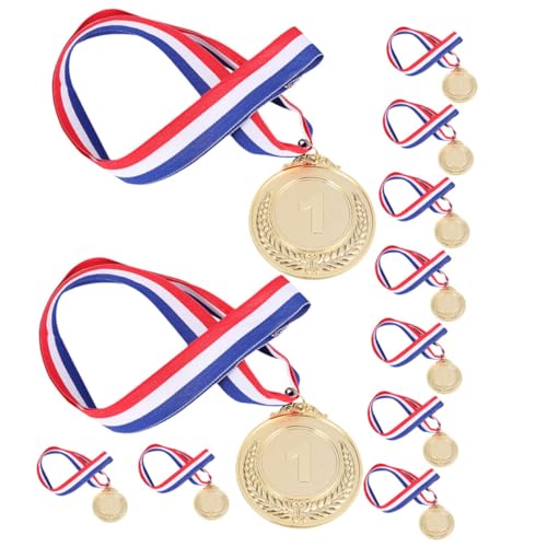 SOPOTUTU 12 Stück Teiliges Kleine Goldfarbene Metall Sportmedaillen mit Band Glatte Kanten Langlebig Dekorative Auszeichnungen für Schule Wettkämpfe und Feiern SOPOTUTU 12 Stück Teiliges Kleine Goldfarbene Metall Sportmedaillen mit Band Glatte Kanten Langlebig Dekorative Auszeichnungen für Schule Wettkämpfe und Feiern von SOPOTUTU