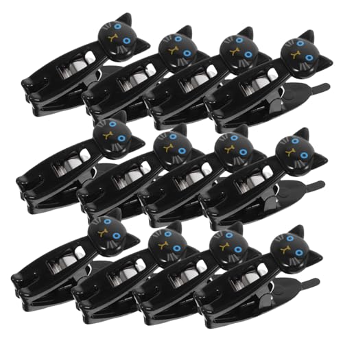 SOPOTUTU 12 Stück Teiliges Niedliche Cartoon Papierclips mit Starkem Halt Vielseitig für Notizen Quittungen und Dokumente Praktischer Organizer für Büro Zuhause und Reisen in Schwarz von SOPOTUTU