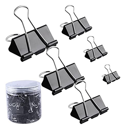 SOPOTUTU 120 Stück Schwarze Binderclips in Verschiedenen für Büro Schule und Zuhause Robuste und Wiederverwendbare Büroklammern zur Sicheren Aufbewahrung von Dokumenten SOPOTUTU 120 Stück Schwarze Binderclips in Verschiedenen für Büro Schule und Zuhause Robuste und Wiederverwendbare Büroklammern zur Sicheren Aufbewahrung von Dokumenten von SOPOTUTU