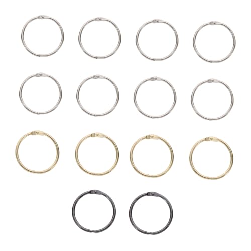 SOPOTUTU 14 Stück Teiliges Metall Buchringe Öffnungsring Flexible Binder Ringe für Loseblattbücher Notizhefte Scrapbook DIY Zubehör in Gold Silber Schwarz SOPOTUTU 14 Stück Teiliges Metall Buchringe Öffnungsring Flexible Binder Ringe für Loseblattbücher Notizhefte Scrapbook DIY Zubehör in Gold Silber Schwarz von SOPOTUTU