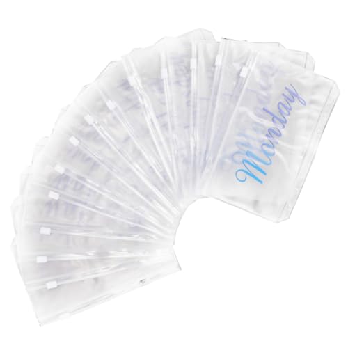 SOPOTUTU 14 Stück aufbewahrungssack storage pockets geldumschlag würfelunterlage aktenkoffer Binder-Geldumschläge Tasche schnellhefter Nachfüllpackung für 6-Ring-Ordner Ordnertrenner PVC von SOPOTUTU