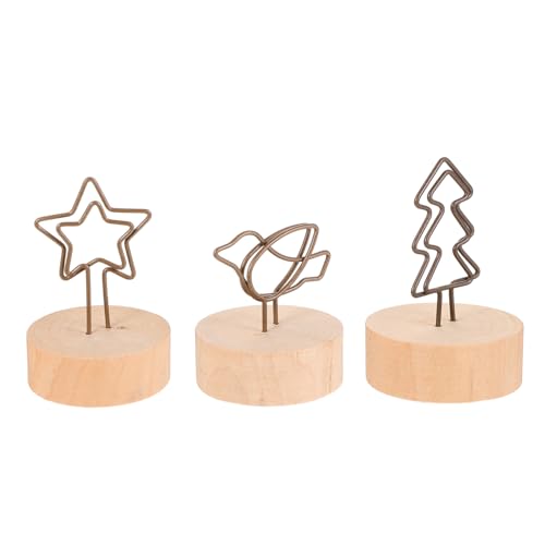 SOPOTUTU 15 Stück Holz Memo Halter Teiliges mit Kreativem Baum Vogel Stern Design Tischkartenhalter für Fotos Notizen Botschaften Vielseitig als und Fotoclips für Büro Restaurant Zuhause von SOPOTUTU