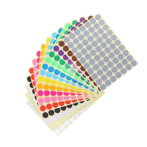 SOPOTUTU 16 Stück Runde Farbige Aufkleber Selbstklebende Etiketten für Beschriftungen DIY Projekte Planer und für und von SOPOTUTU