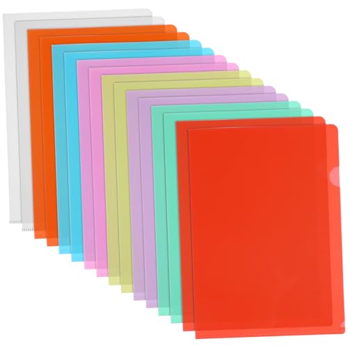 SOPOTUTU 16 Stück Teiliges Transparentes Dokumentenmappe Farbige Robuste Kunststoff hüllen zur Einfachen Organisation und Sichtschutz für Büro und Schule von SOPOTUTU