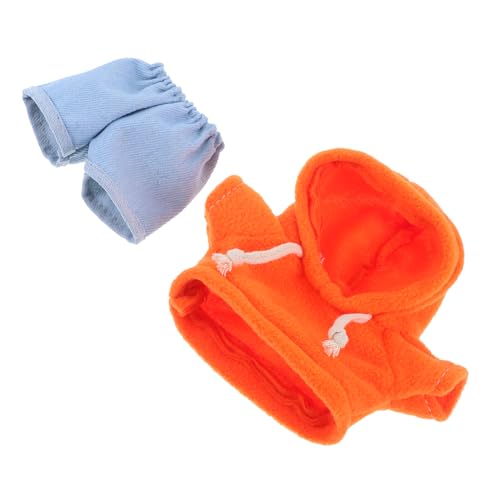 SOPOTUTU 1Satz Plüsch Bärenpuppen Kleidung Hoodie Und Jeans Outfit Für Kuscheltiere Casual Tierkleidung Für Puppen Mini Kleidung Für Plüschspielzeug Süßes Design Sweatshirt von SOPOTUTU