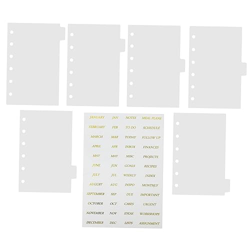 SOPOTUTU 1Satz Trennwände für Binder mit Aufklebern Transparente für Notizblöcke Scrapbooking Büroorganisation Einheften und Strukturieren von Dokumenten von SOPOTUTU