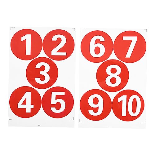SOPOTUTU 2 Blätter Überdimensionale Wasserdichte PVC Nummernsticker Bögen Runde Aufkleber für Einfache Beschriftung und Dekoration für Büro Garten und von SOPOTUTU
