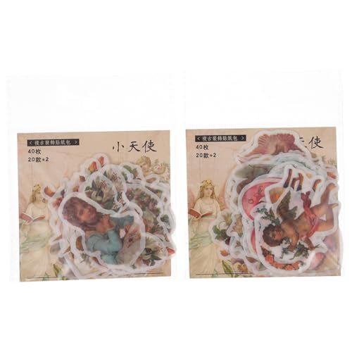 SOPOTUTU 2 Boxen Boxen Selbstklebende Vintage Scrapbook Sticker DIY Bastelaufkleber für Fotoalben Notizen Geschenkdekoration Kreative Scrapbooking Materialien von SOPOTUTU
