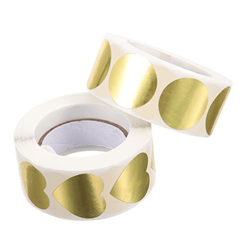 SOPOTUTU 2 Rollen Herzförmige Runde Selbstklebende Etiketten für Verpackungen Karten Aufkleber für Kleine Unternehmen SOPOTUTU 2 Rollen Herzförmige Runde Selbstklebende Etiketten für Verpackungen Karten Aufkleber für Kleine Unternehmen von SOPOTUTU