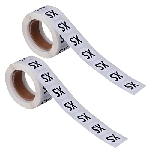SOPOTUTU 2 Rollen Kleidergrößen Aufkleber Runde Etiketten für Kleidung Selbstklebend für Xs für Professionelle Nutzung und Persönliche Geschenkverpackungen von SOPOTUTU