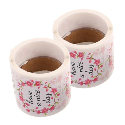 SOPOTUTU 2 Rollen Umschlagsiegelaufkleber Dankeschön-verpackungsetiketten Selbstklebende Dekorative Aufkleber Zum Verpacken Von Geschenkanhängern Scrapbooking Journal von SOPOTUTU
