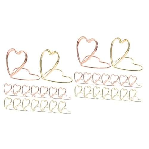 SOPOTUTU 2 Sätze Herzförmige Papierclips Aus Legierung Dekorative Büroklammern Im Cartoon Design Für Notizen Fotos Und Karten Roségold Büro Und Schulzubehör Stück * 2 von SOPOTUTU