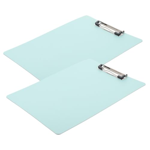 SOPOTUTU 2 Stück Klemmbretter in Pastellgrün Leichtes Tragbares Schreibbrett mit Robustem PP und Aluminium Multifunktional für Büro Konferenz und Schule zum Organisieren von Dokumenten und von SOPOTUTU
