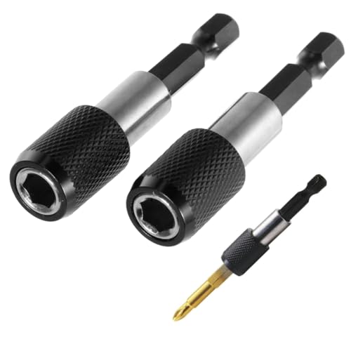 SOPOTUTU 2 Stück Magnetische Sechskant Verlängerungsstange Schnellwechsel Bithalter Selbstsichernd für Bohrmaschine Schraubendreher Adapter Teilig von SOPOTUTU