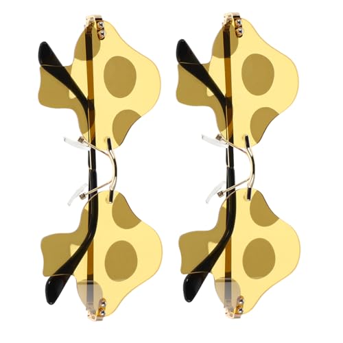 SOPOTUTU 2 Stück Pilzförmige Sonnenbrillen Retro Unregelmäßige Rahmen Uv Schutz Lustige Cartoon Sonnenbrille Unisex Party Festival Sommer Accessoire von SOPOTUTU