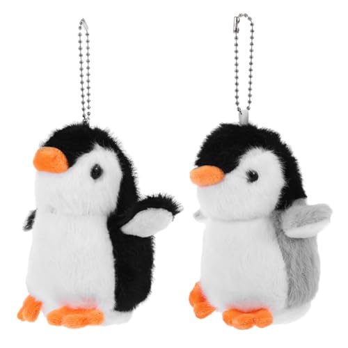 SOPOTUTU 2 Stück Pinguin-Puppe-anhänger Netter Schlüsselbund Rucksackzauber Ausgestopfter Tierschlüsselbund Tierischer Schlüsselanhänger Miniatur-Pinguin Ausgestopfter Pinguin Plüsch von SOPOTUTU
