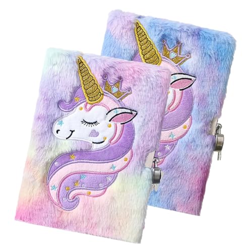 SOPOTUTU 2 Stück Plüsch Notizbuch mit Schloss Einhorn Design Weicher Umschlag für Reisen und Kreative Notizen SOPOTUTU 2 Stück Plüsch Notizbuch mit Schloss Einhorn Design Weicher Umschlag für Reisen und Kreative Notizen von SOPOTUTU